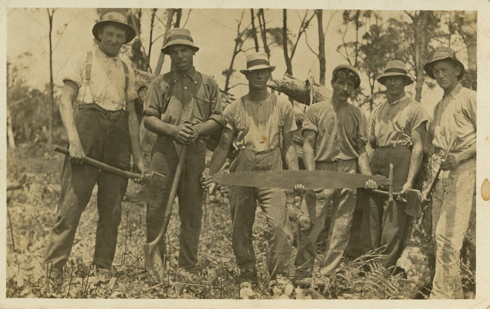 Group of Axemen with Jack Machon