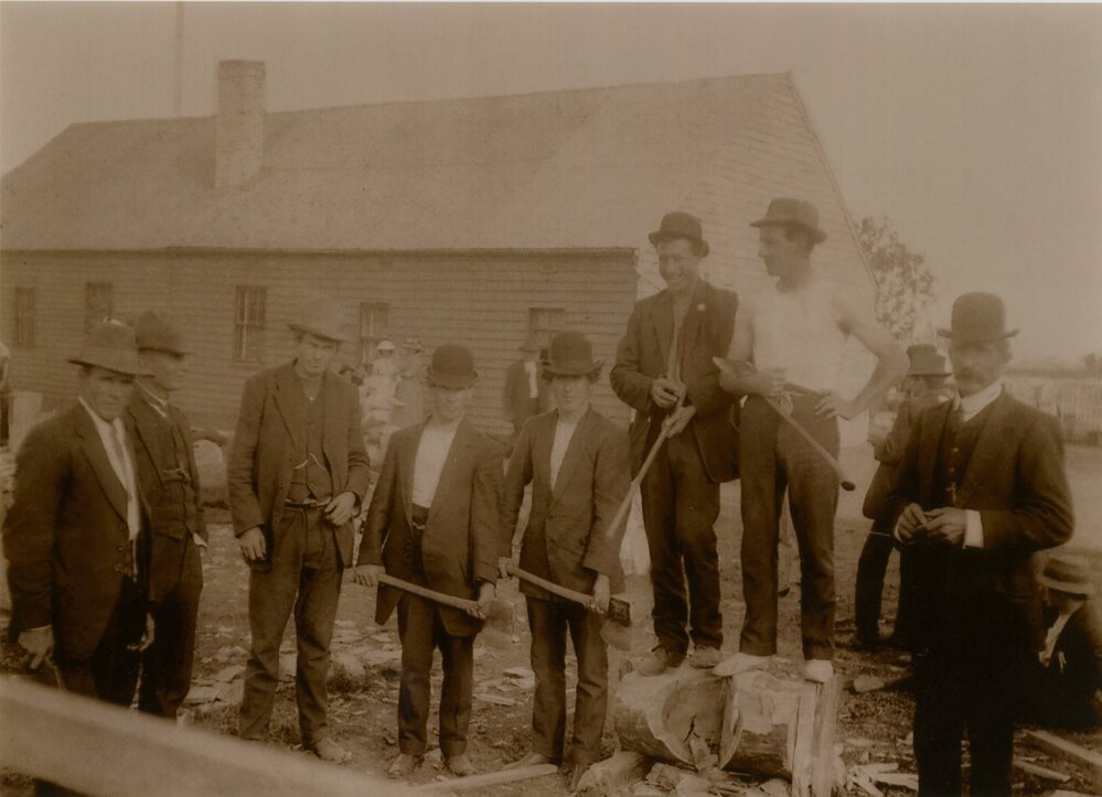 Woodchopping at a Property, c.1880