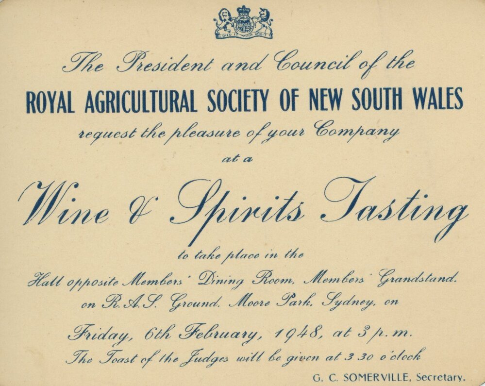 Invitation to Wine and Spirits Tasting, 1948
