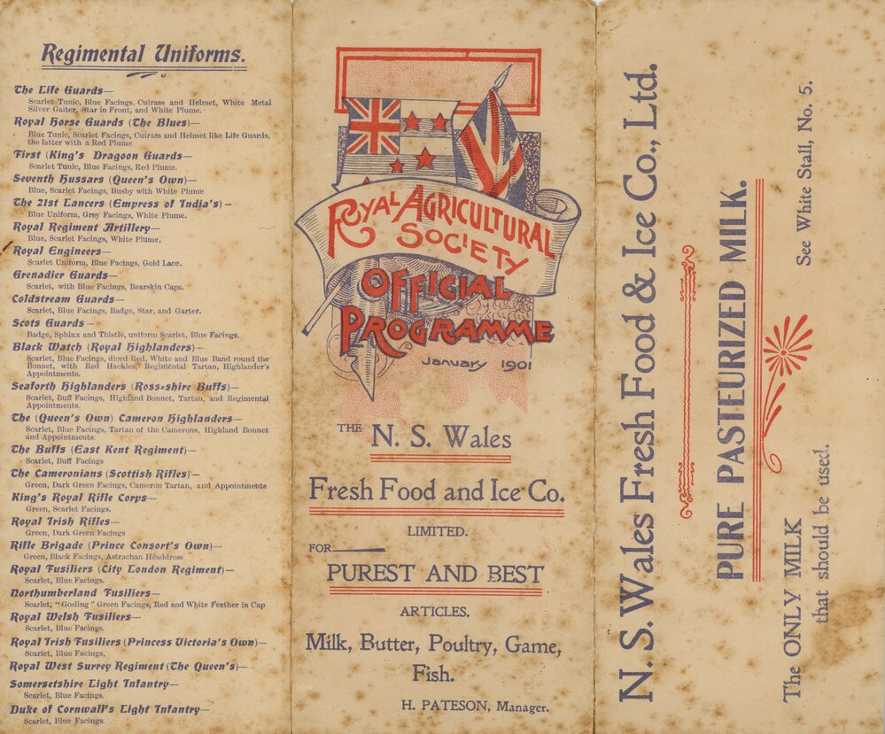 Booklet: Official Programme Royal Easter Show 1901