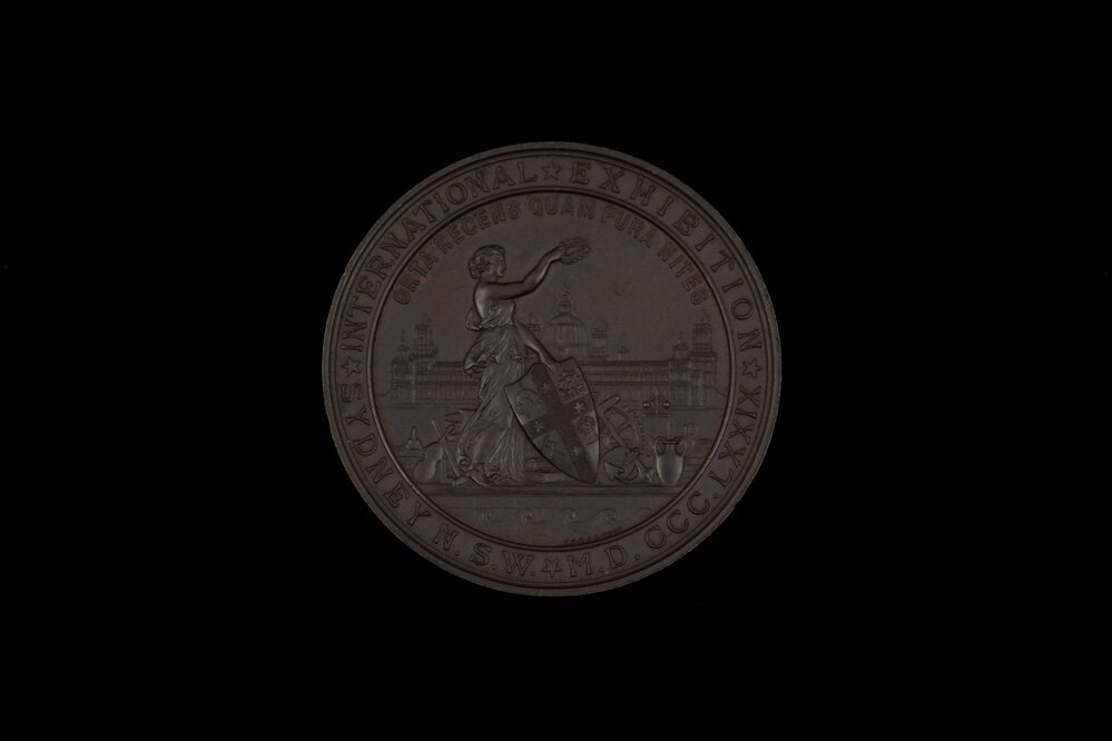 Medallion Awarded to MJE Smith for Needlework, 1879