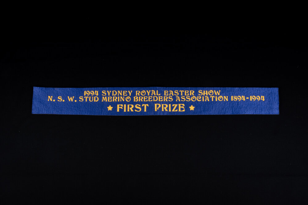First Prize NSW Stud Merino Breeders Association Ribbon, 1994