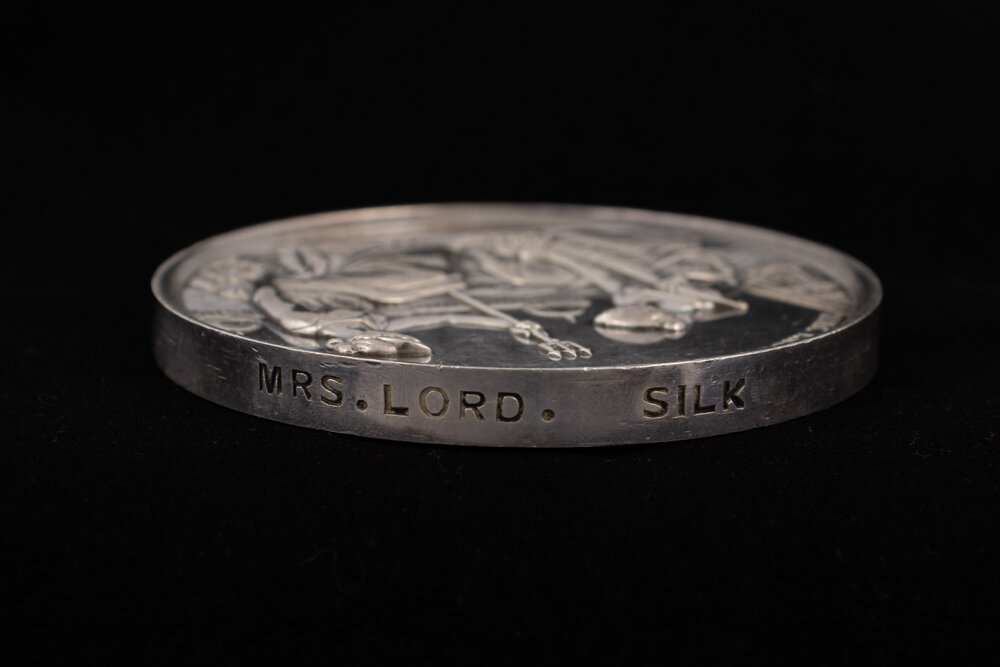 International Exhibition Medallion Awarded to Mrs Lord for Silk, 1862
