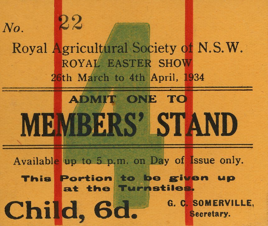 Admission Pass Members Stand Child, 1934