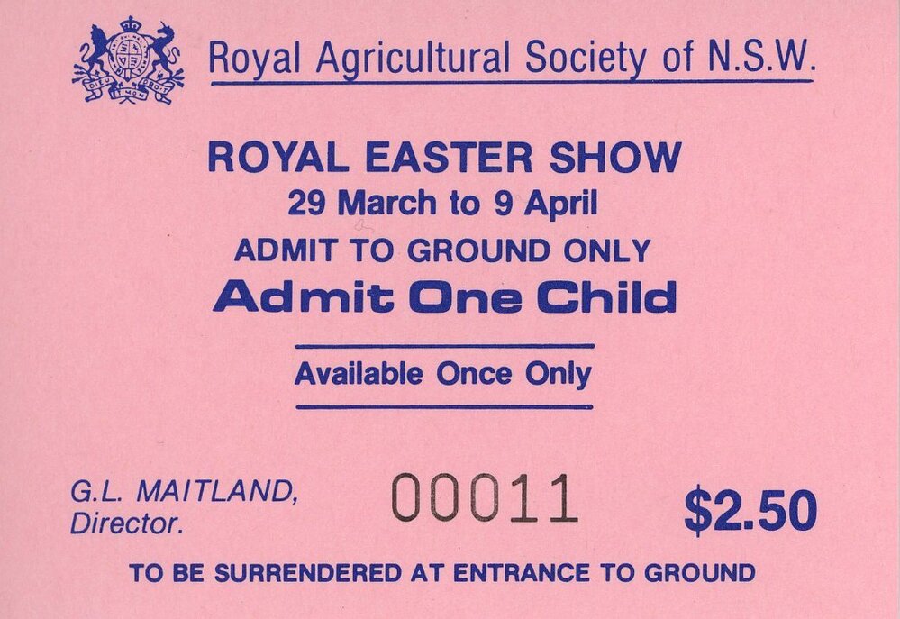 Admission Pass - 1 Child, 1985
