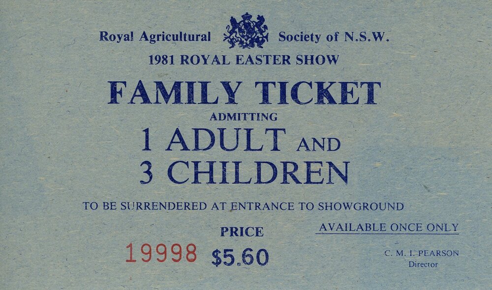Family Ticket for 1 Adult, 3 Children, 1981