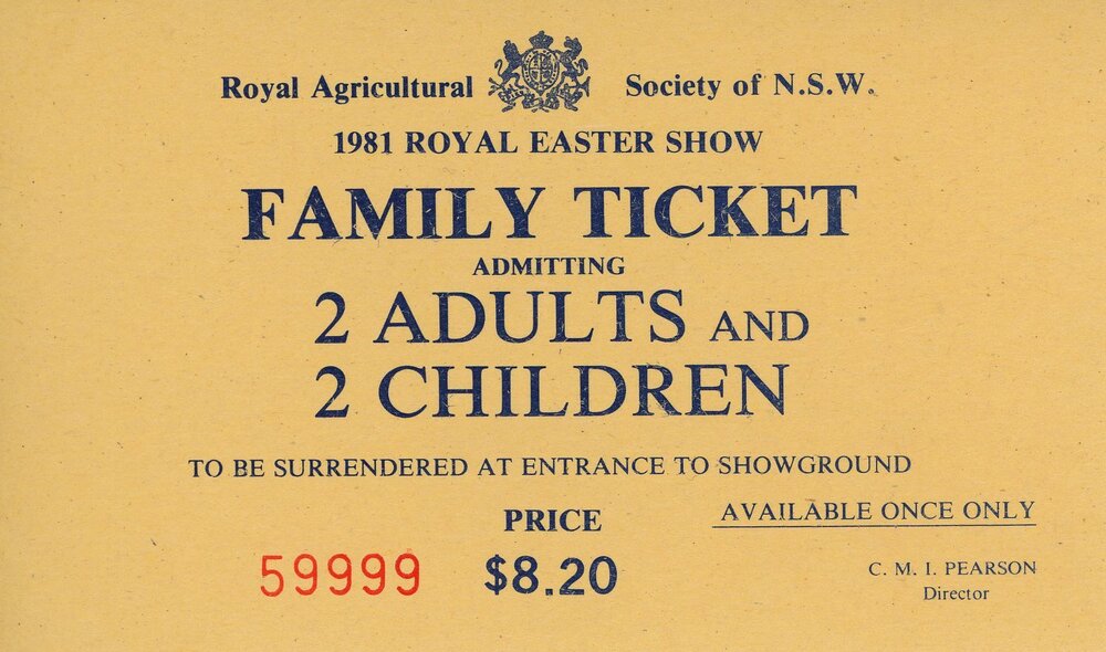 Family Ticket, 2 Adults and 2 Children, 1981
