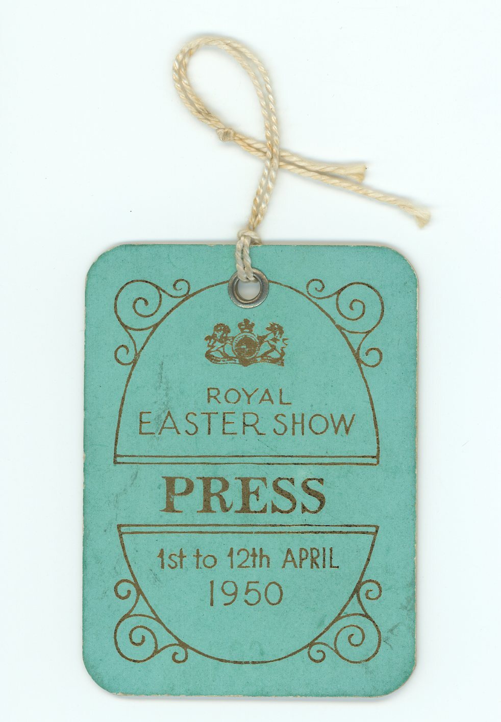 Press Admission Pass, 1950