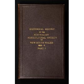 Historical Records of the Australian Agricultural Society of New South Wales, 1822-3