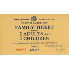 Family Ticket, 2 Adults and 2 Children, 1981