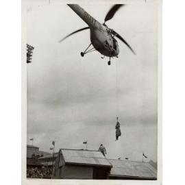 Helicopter rescue re-enactment Sydney Royal Easter Show, 1955