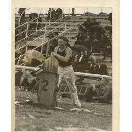 Charlie Winkel Competing in Standing Block, c.1938