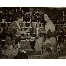 Beryl Mills & Slyvia Burgess with Display of Preserves, 1952