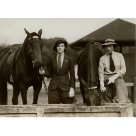Jessie Stirton and Peg Black with Horses, 1938