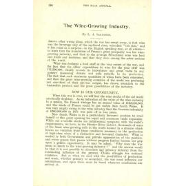 Article on 'The Wine-Growing Industry', 1918